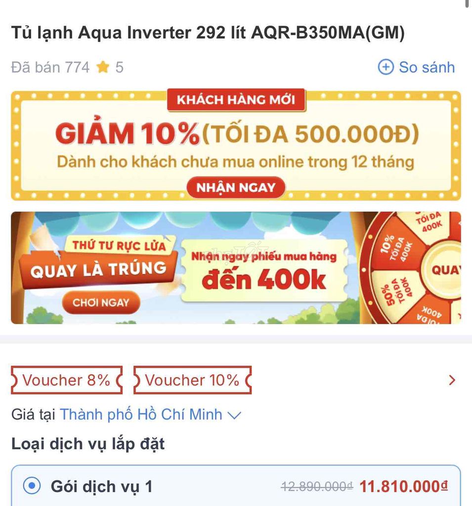 Tủ lạnh Aqua 292 lít B350MA(GM). Mua bán Tủ lạnh tại Thành phố Thủ Đức Tp Hồ Chí Minh được đăng bởi Giá Rẻ Tại Kho hình 1