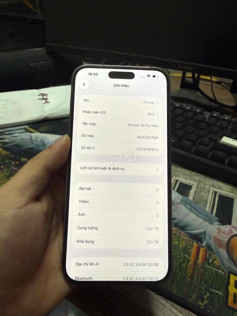 Apple iPhone 14 Pro Max 1 TB Tím Đã thay pin. Mua bán Điện thoại tại Quận Thanh Xuân Hà Nội được đăng bởi Thắng hình 1