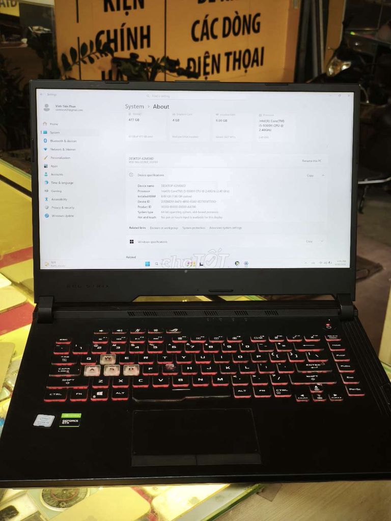 ASUS ROG STRIX G531GT i5-9750H 8GB/512GB. Mua bán Laptop tại Thành phố Đà Lạt Lâm Đồng được đăng bởi NGUYEN THANH DALAT hình 1