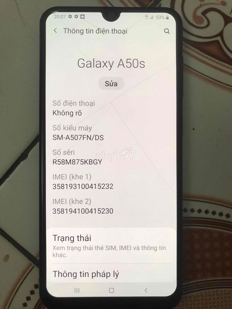 Thanh lí Samsung A50S không lỗi lầm. Mua bán Điện thoại tại Quận Cầu Giấy Hà Nội được đăng bởi Nam hình 1
