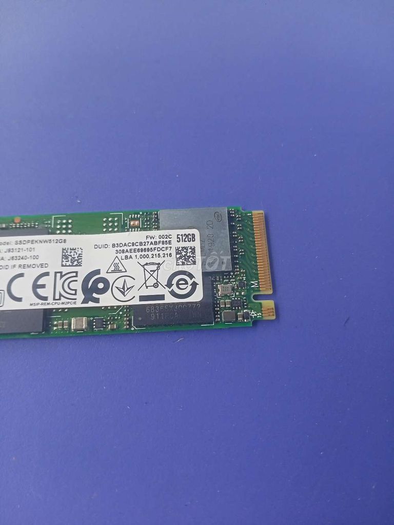 Nvme 512g intel sức khỏe 98