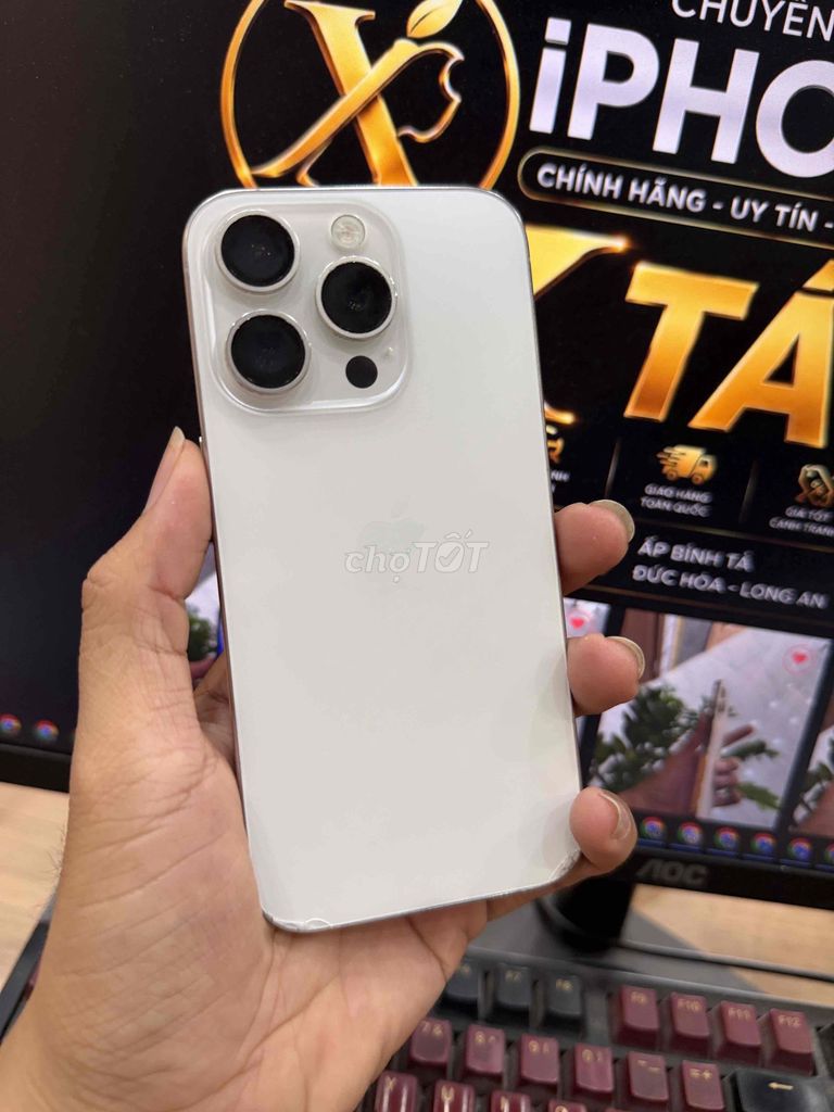 Apple iPhone 15 Pro Lock 256GB Trắng Đã sử dụng. Mua bán Điện thoại tại Huyện Đức Hòa Long An được đăng bởi Lê Phú hình 1