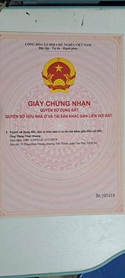 BÁN ĐẤT SỔ ĐỎ RIÊNG HÓC MÔN HỒ CHÍ MINH