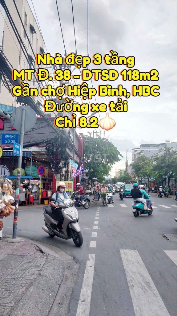 💥Giảm 300tr| B.á.n gấp nhà mặt tiền Đ.38|Gần chợ Hiệp Bình| DTSD 118m2