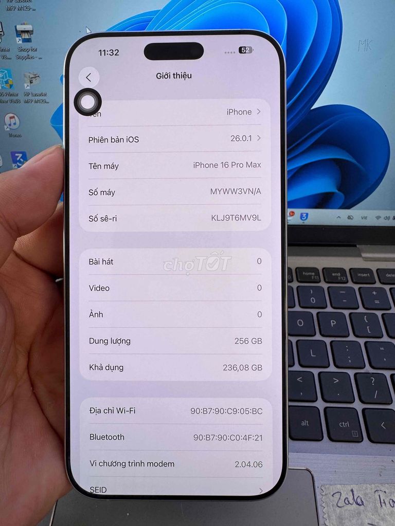iPhone 16 Pro Max 256GB Trắng 99% nguyên zin. Mua bán Điện thoại tại Quận 6 Tp Hồ Chí Minh được đăng bởi QUỐC THIÊN BÁN GÓP 0 ĐỒNG  hình 1