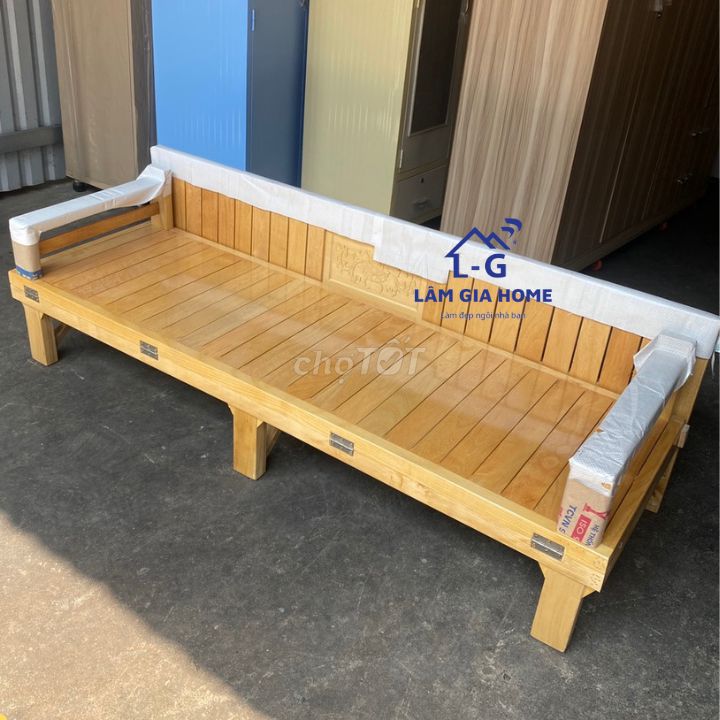 giường vàng- sofa giường gỗ