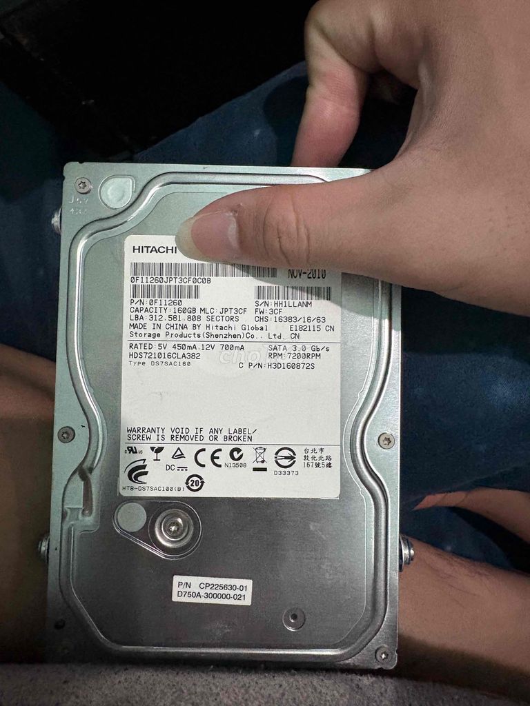 Ổ cứng HDD Hitachi 160GB SATA 3.0gb/s. Mua bán Linh kiện (RAM, Card...) tại Huyện Bình Chánh Tp Hồ Chí Minh được đăng bởi a linh hình 1