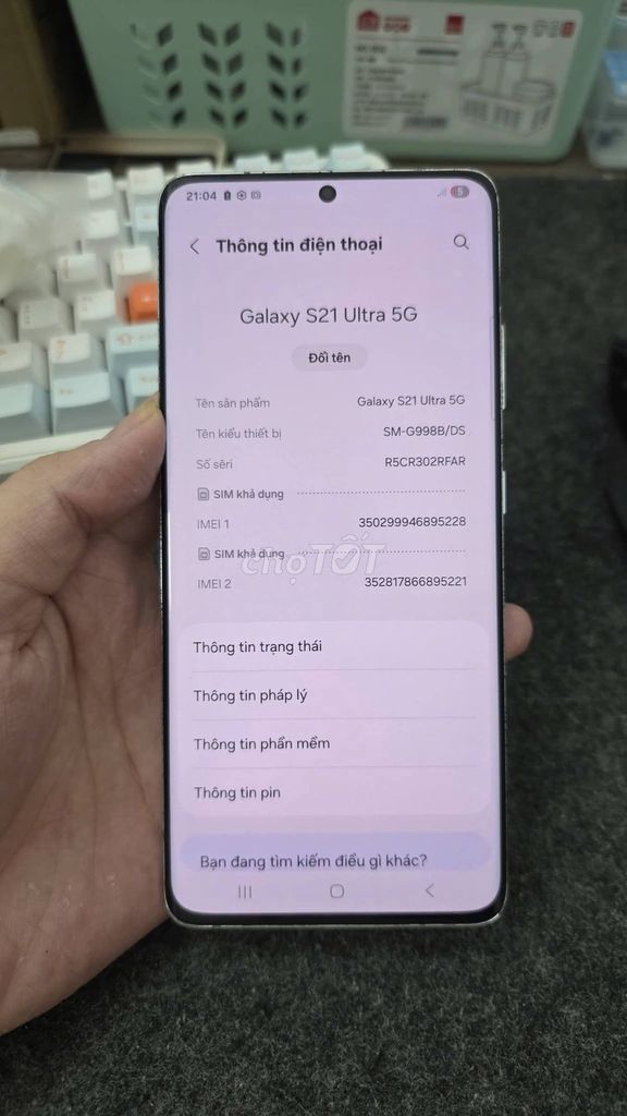 Samsung Galaxy S21 Ultra 5G 12GB/256GB Bạc. Mua bán Điện thoại tại Thành phố Thủ Đức Tp Hồ Chí Minh được đăng bởi Hội Đồ Điện Tử hình 1