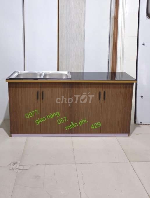 Tủ bếp nhựa 1m65.bồn đôi.x6