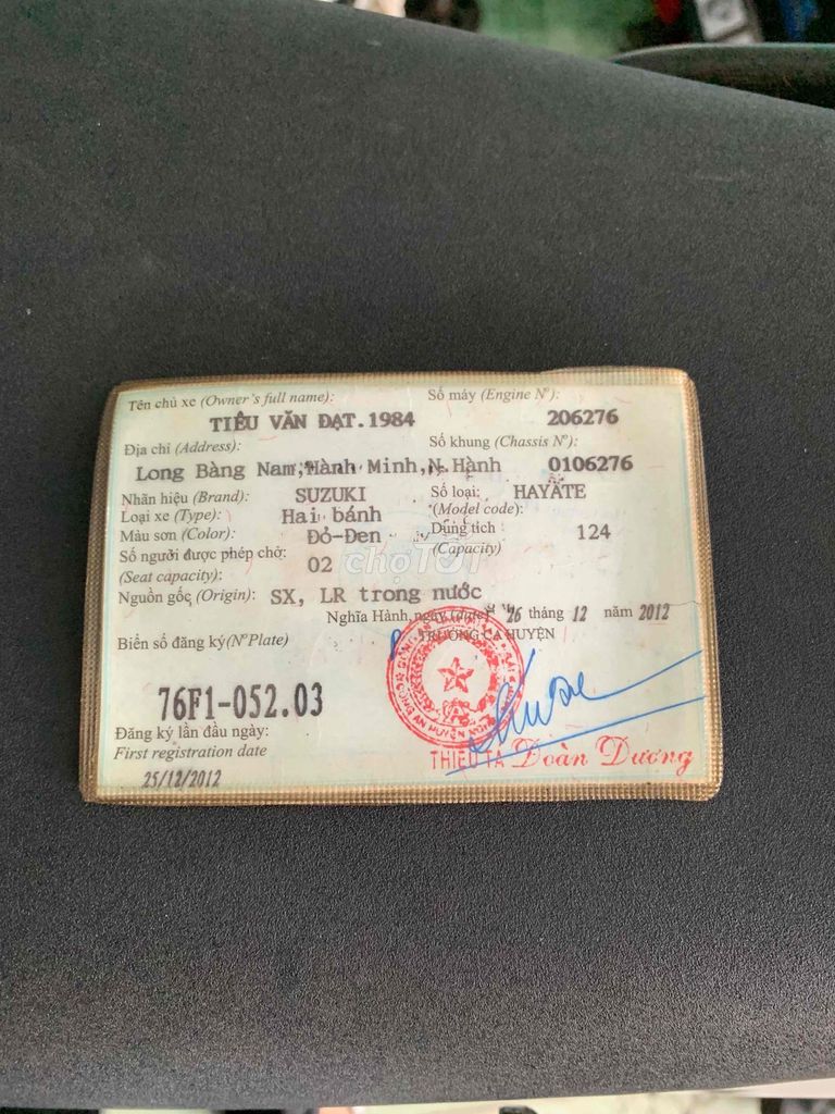 🔥 SUZUKI HAYATE SS 125 – ĐỎ ĐEN – 2012. Mua bán Xe máy tại Quận Bình Tân Tp Hồ Chí Minh được đăng bởi Nguyễn Anh Vũ hình 9