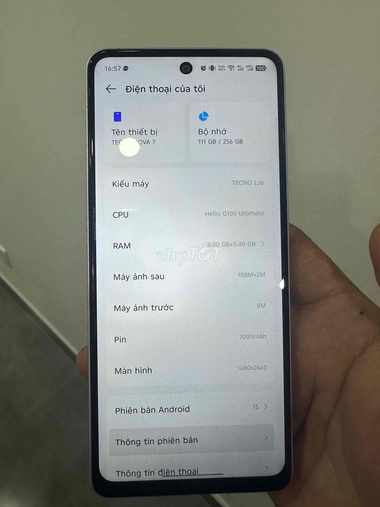 Tecno Pova 7 256GB Đã sử dụng. Mua bán Điện thoại tại Thành phố Thủ Đức Tp Hồ Chí Minh được đăng bởi Hiếu Lê hình 1