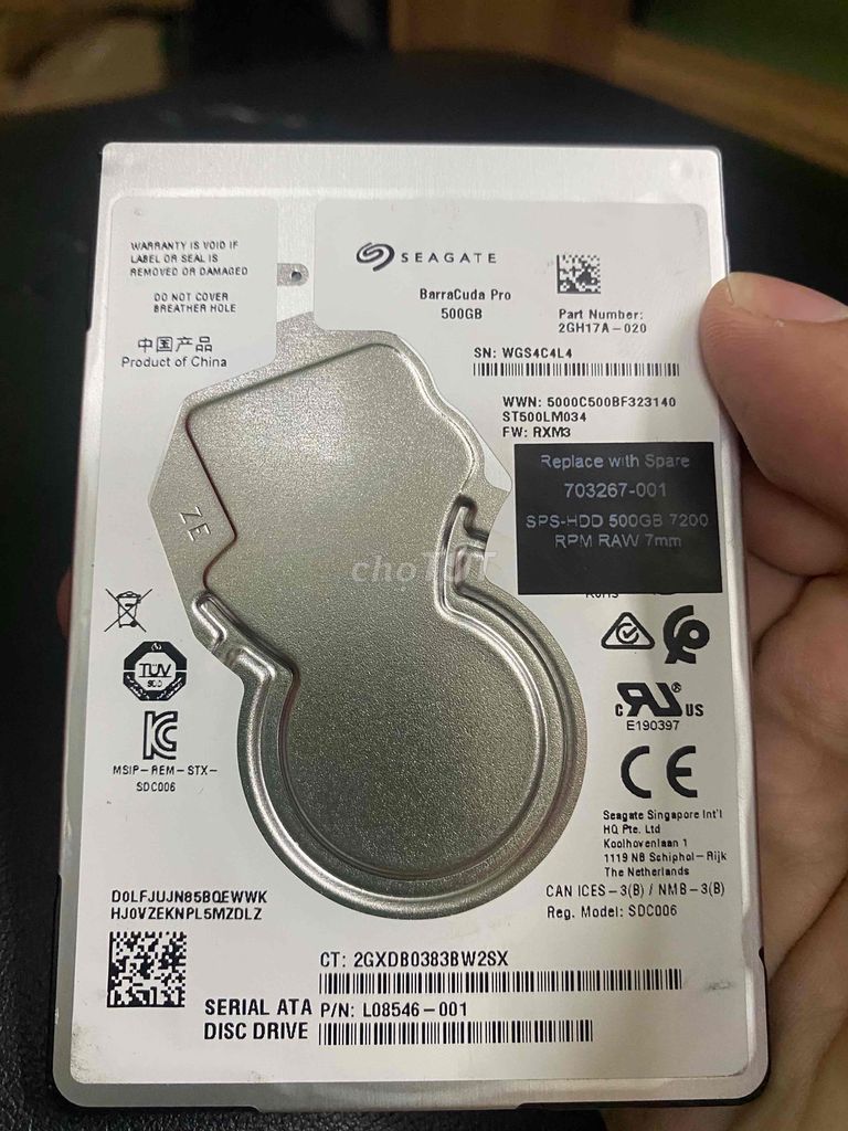 Ổ cứng Seagate Bacura Pro 500G Slim 7200rpm BH dai