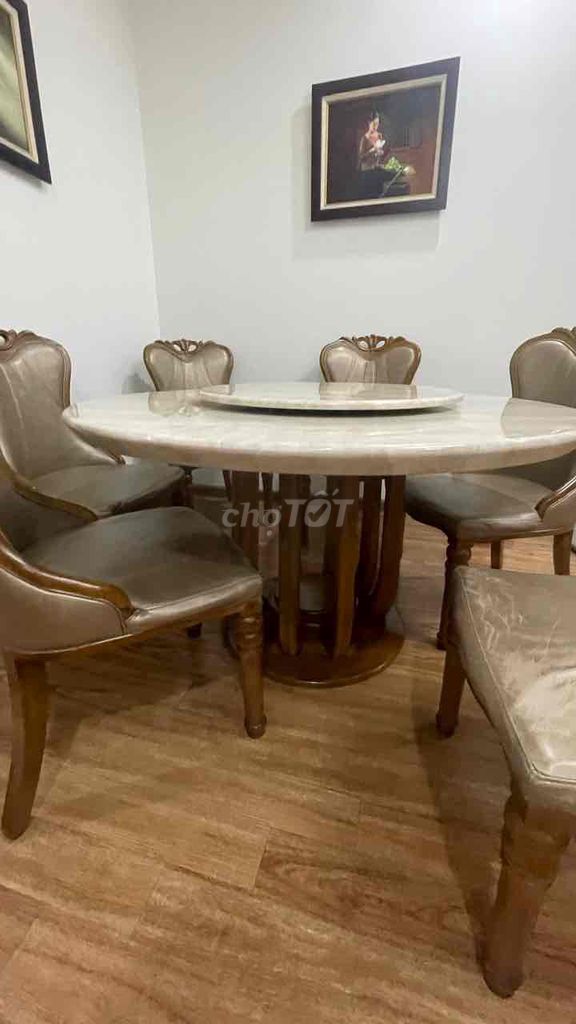 Bàn ăn Mặt đá chân gỗ 6 người Hiện đại. Mua bán Bàn ghế tại Quận Hai Bà Trưng Hà Nội được đăng bởi Sang Nguyễn hình 1