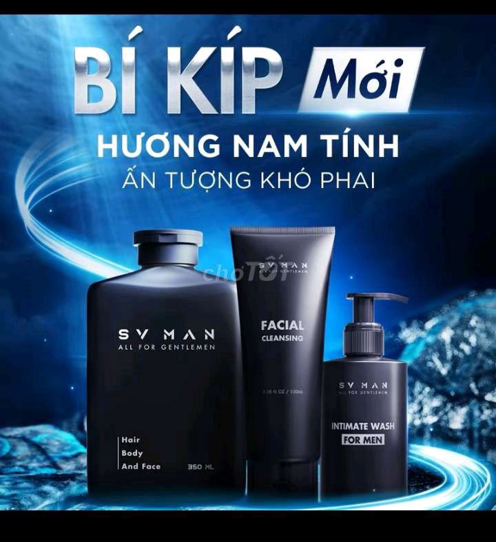 Combo Sv man : Dầu gội, sữa rửa mặt, dung dịch vs