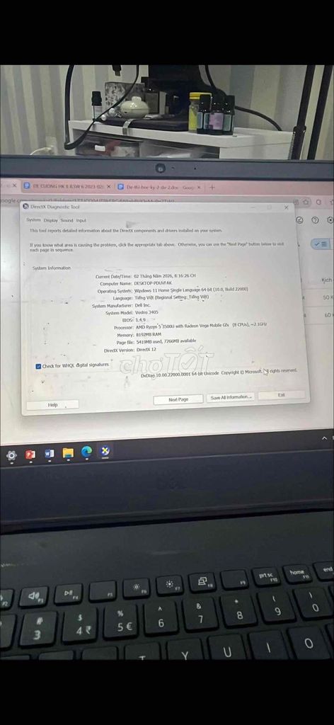 Dell Vostro 3405 Ryzen 5 8GB/256GB. Mua bán Laptop tại Quận 3 Tp Hồ Chí Minh được đăng bởi Minh hình 1