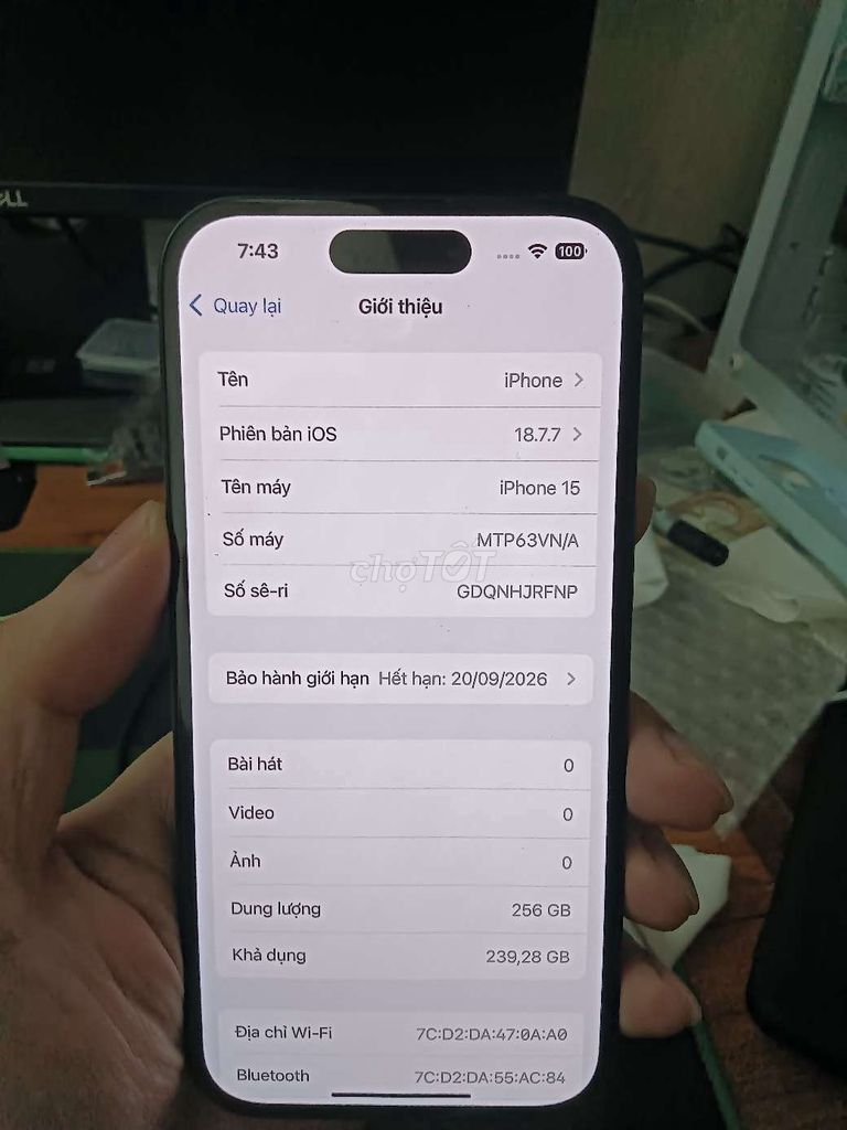 Apple iPhone 15 256GB chính hãng còn bảo hành. Mua bán Điện thoại tại Quận Thanh Xuân Hà Nội được đăng bởi cửa hàng điện thoại giá rẻ hình 1