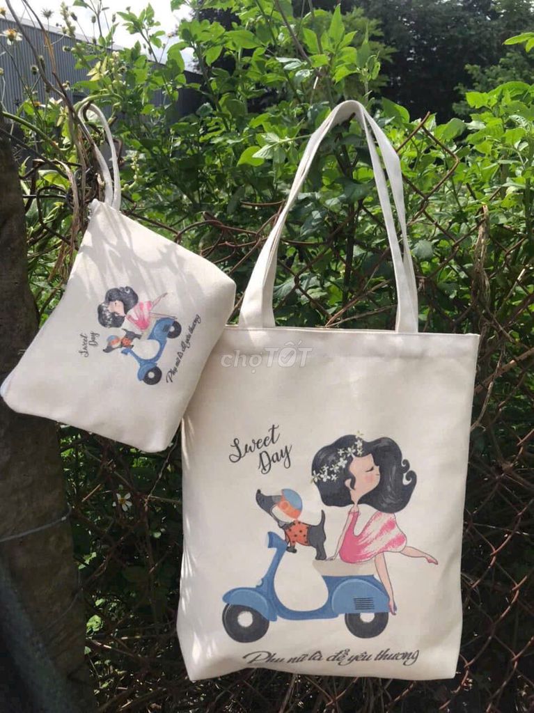 TÚI TOTE CANVAS IN LOGO