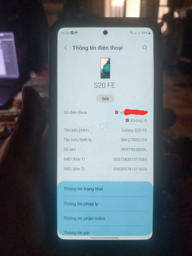 Samsung Galaxy S20 FE 8GB/256GB Đen. Mua bán Điện thoại tại Quận Hai Bà Trưng Hà Nội được đăng bởi FL Mẹt hình 1