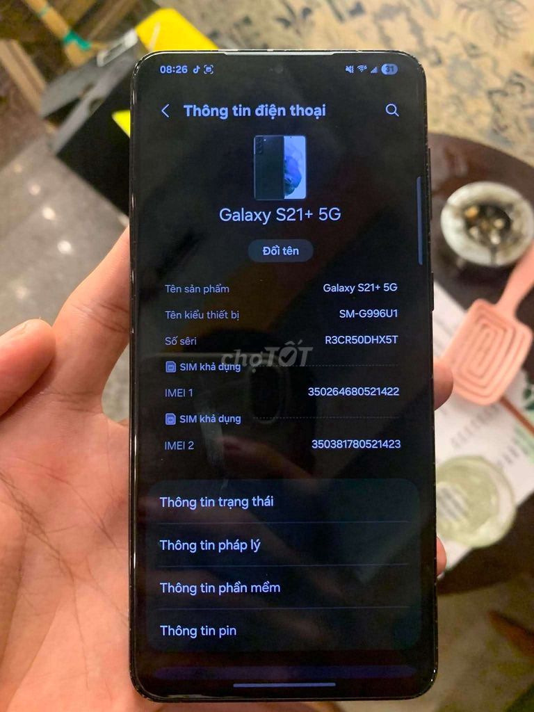 Samsung Galaxy S21+ 5G Lỗi vân tay, lỗi 60hz. Mua bán Điện thoại tại Quận 4 Tp Hồ Chí Minh được đăng bởi Kiet Cao hình 1