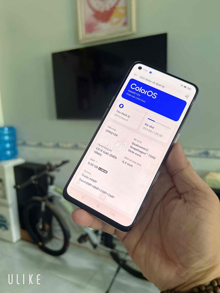 OPPO Reno5 128GB Vàng. Mua bán Điện thoại tại Quận Ô Môn Cần Thơ được đăng bởi Cửa Hàng đtdđ Bảo Ngọc hình 1