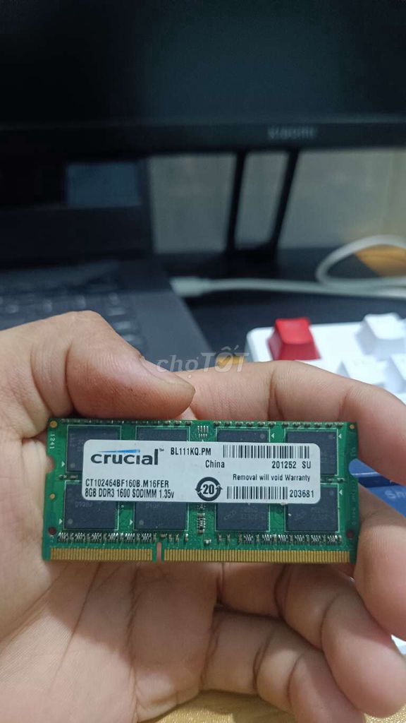 RAM Crucial 8GB DDR3 Đã qua sử dụng. Mua bán Linh kiện (RAM, Card...) tại Thành phố Dĩ An Bình Dương được đăng bởi Nguyễn Hoàng hình 1