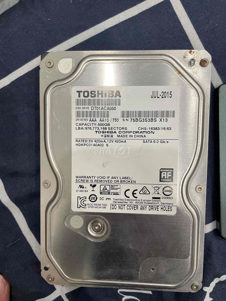 Ổ cứng hdd toshiba zít zin 500gb sức khoẻ 100%. Mua bán Linh kiện (RAM, Card...) tại Quận Thanh Xuân Hà Nội được đăng bởi đạt đỗ hình 1