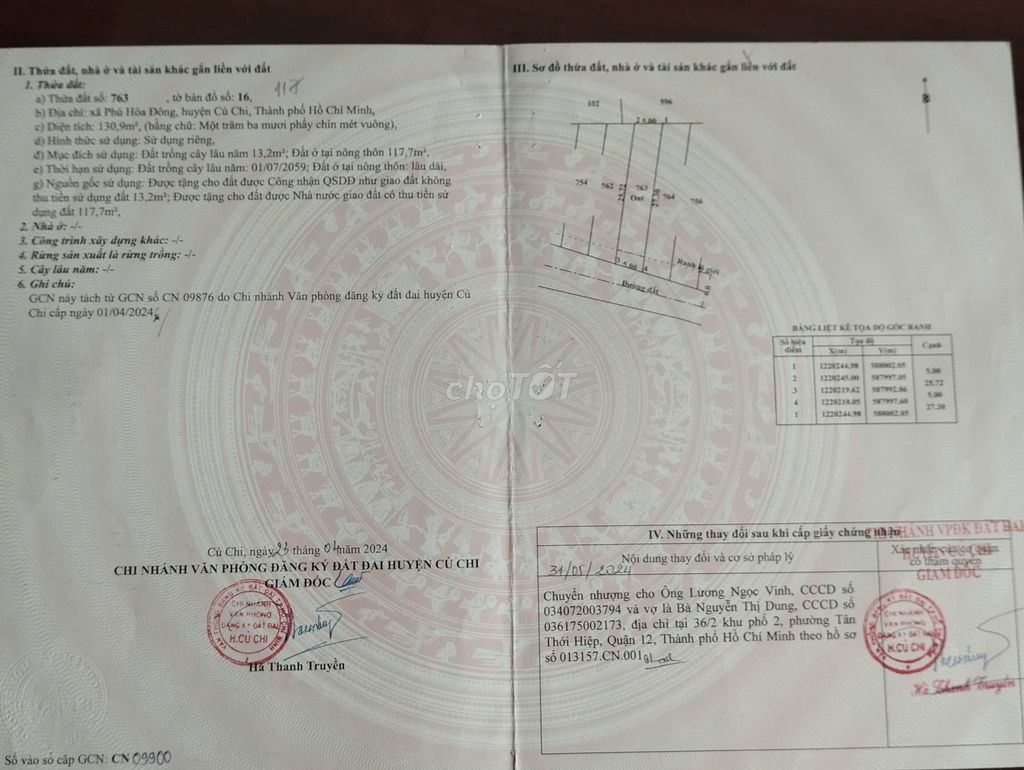 Bán đất Củ Chi