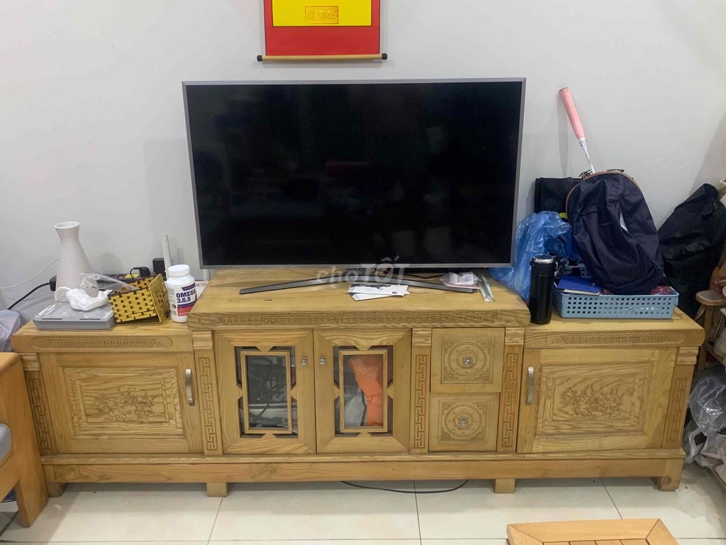 Kệ tivi Gỗ Vàng kích thước 2m 50cm 40cm. Mua bán Tủ, kệ gia đình tại Quận Hoàng Mai Hà Nội được đăng bởi Giang Nguyễn hình 1