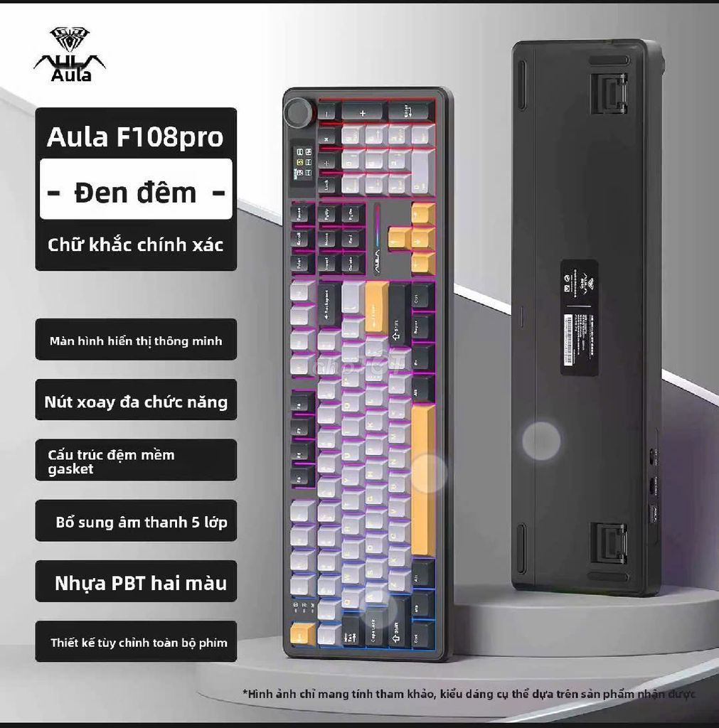 Phím cơ Aula F108Pro Đen Vàng 108 phím 3 chế độ. Mua bán Phụ kiện (Màn hình, Chuột...) tại Quận 7 Tp Hồ Chí Minh được đăng bởi Yang hình 1