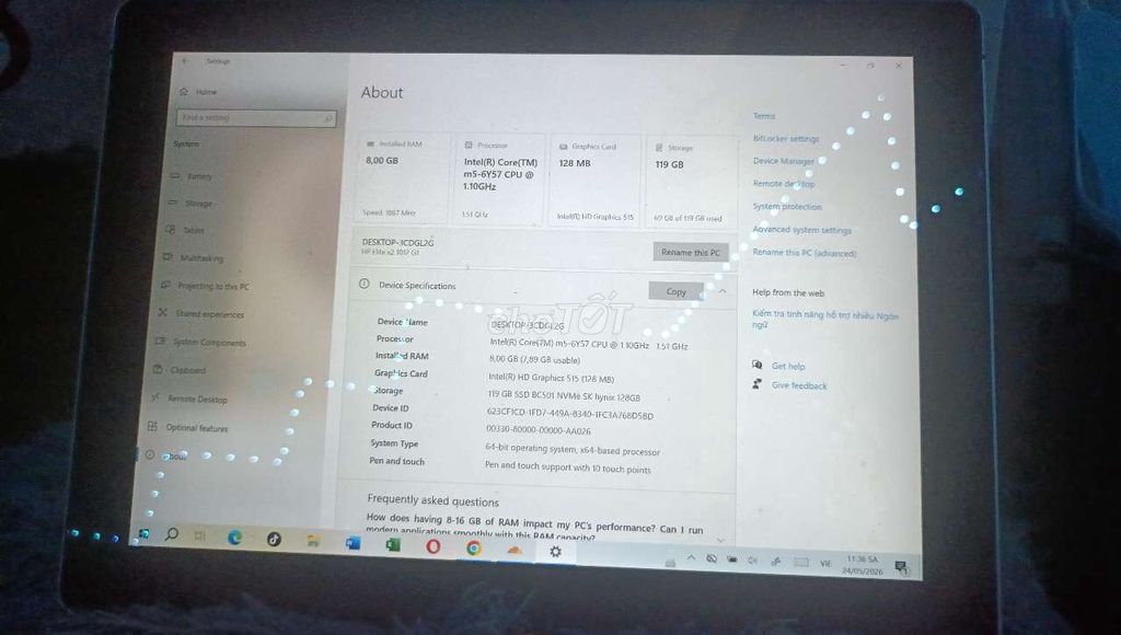 HP Pro x2 612 G2 i5-7Y57 8GB/119GB. Mua bán Laptop tại Thành phố Thủ Đức Tp Hồ Chí Minh được đăng bởi Nguyễn Thành Đạt hình 1