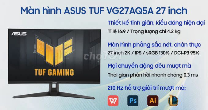 Màn hình Gaming ASUS TUF VG27AQ5A 27 inch. Mua bán Phụ kiện (Màn hình, Chuột...) tại Huyện Long Hồ Vĩnh Long được đăng bởi Khánh Trình hình 1