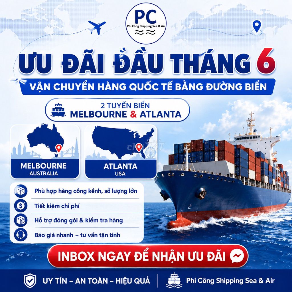 ƯU ĐÃI ĐẦU THÁNG GỬI HÀNG ĐI MELBOURNE VÀ ATLANTA. Dịch vụ tại Quận Phú Nhuận Tp Hồ Chí Minh được đăng bởi Đông Anh - VCQT hình 1