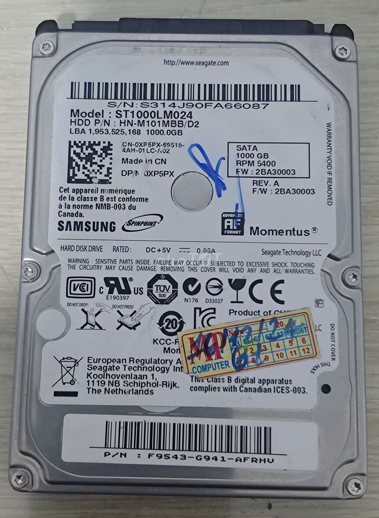 Ổ cứng HDD laptop Samsung. Mua bán Linh kiện (RAM, Card...) tại Quận Bình Tân Tp Hồ Chí Minh được đăng bởi Trương Minh Hậu hình 1
