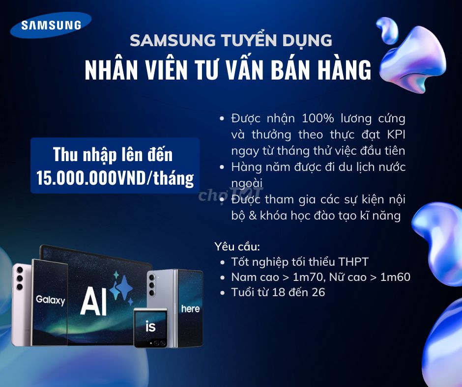 NHÂN VIÊN TƯ VẤN BÁN HÀNG CHO NHÃN HÀNG SAMSUNG