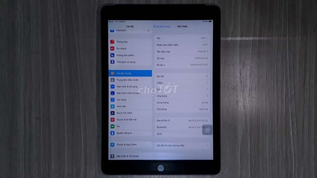 0982982463 - Apple iPad Air 2 16 GB wi-fi