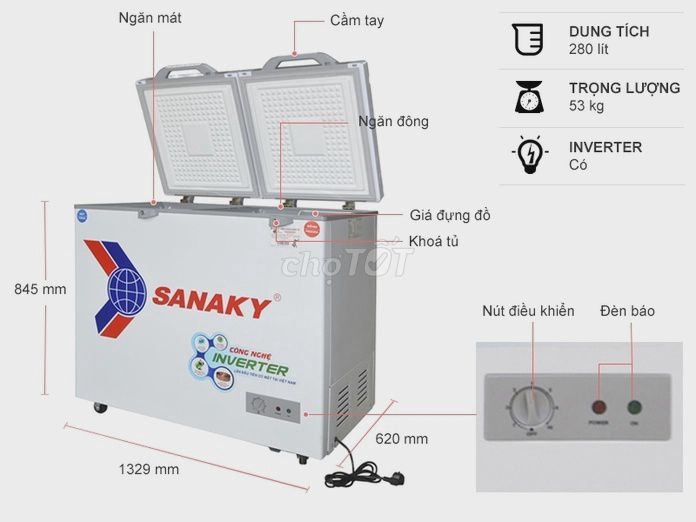 Tủ đông Sanaky VH-4099W4K 280L. Mua bán Tủ lạnh tại Quận 7 Tp Hồ Chí Minh được đăng bởi ĐIỆN MÁY SÀI THÀNH hình 1
