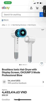 Máy sấy tóc chuyên nghiệp OHJUMP New Xách tay Mỹ. Mua bán Nội thất, đồ gia dụng khác tại Quận 12 Tp Hồ Chí Minh được đăng bởi Tố Uyên Shop