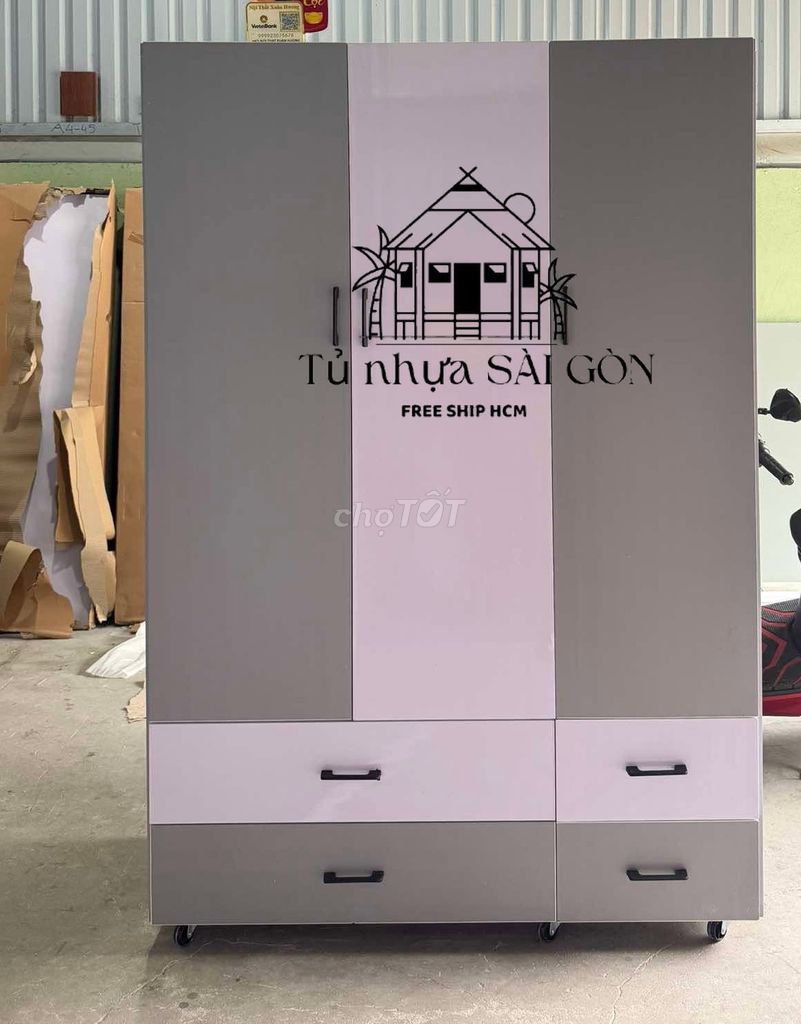 Tủ quần áo Nhựa Đài Loan 3 cánh. Mua bán Tủ, kệ gia đình tại Huyện Đức Hòa Long An được đăng bởi Cửa Hàng Nội Thất hình 1