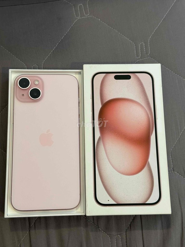 15Plus Pink 128gb fullbox đẹp 99% Zin áp chưa bung