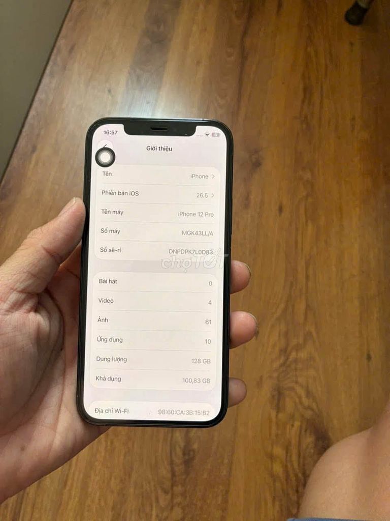 Apple iPhone 12 Pro 128GB Quốc tế zin pin thay. Mua bán Điện thoại tại Quận 5 Tp Hồ Chí Minh được đăng bởi Hội Đồ Điện Tử hình 1