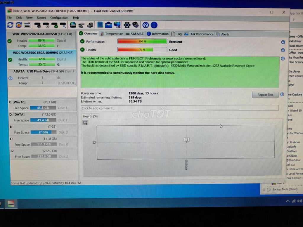 SSD WD 250GB. Mua bán Linh kiện (RAM, Card...) tại Quận 5 Tp Hồ Chí Minh được đăng bởi Nguyễn Minh Kỳ hình 1
