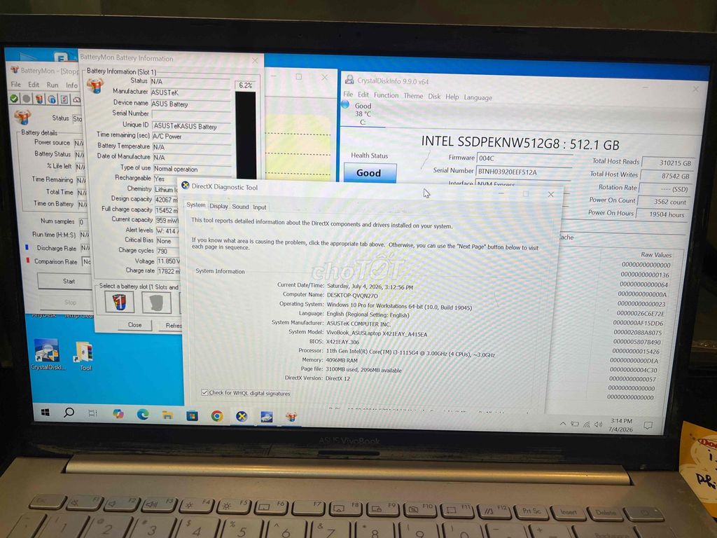 Asus VivoBook i3 gen 11G4 4GB/512GB Bạc. Mua bán Laptop tại Quận Đống Đa Hà Nội được đăng bởi Nam hình 1