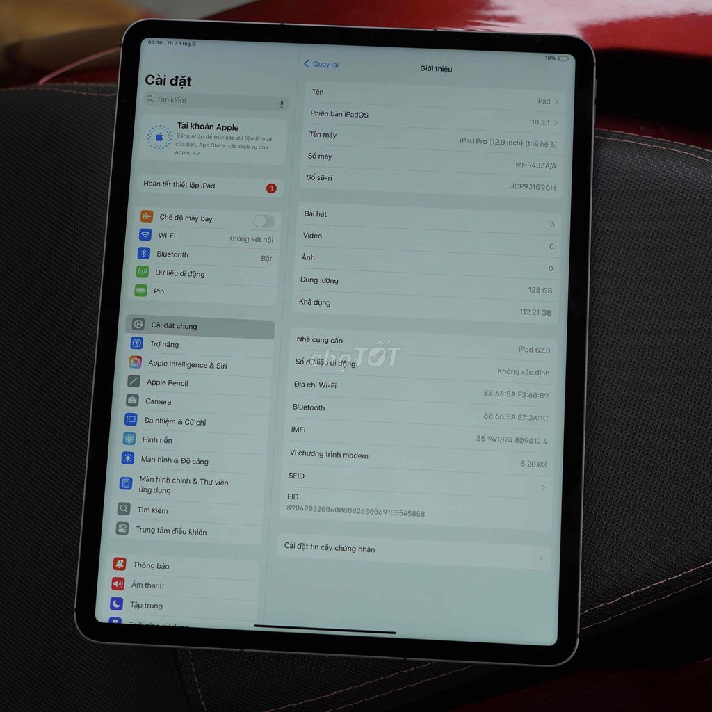 Apple iPad Pro 12.9 inch M1 128GB Xám 5G pin 9x. Mua bán Máy tính bảng tại Quận 12 Tp Hồ Chí Minh được đăng bởi Nguyễn Tài hình 1