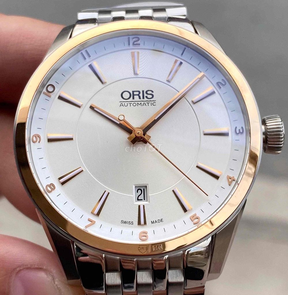 Oris Artix Date niềng vàng đúc 18k