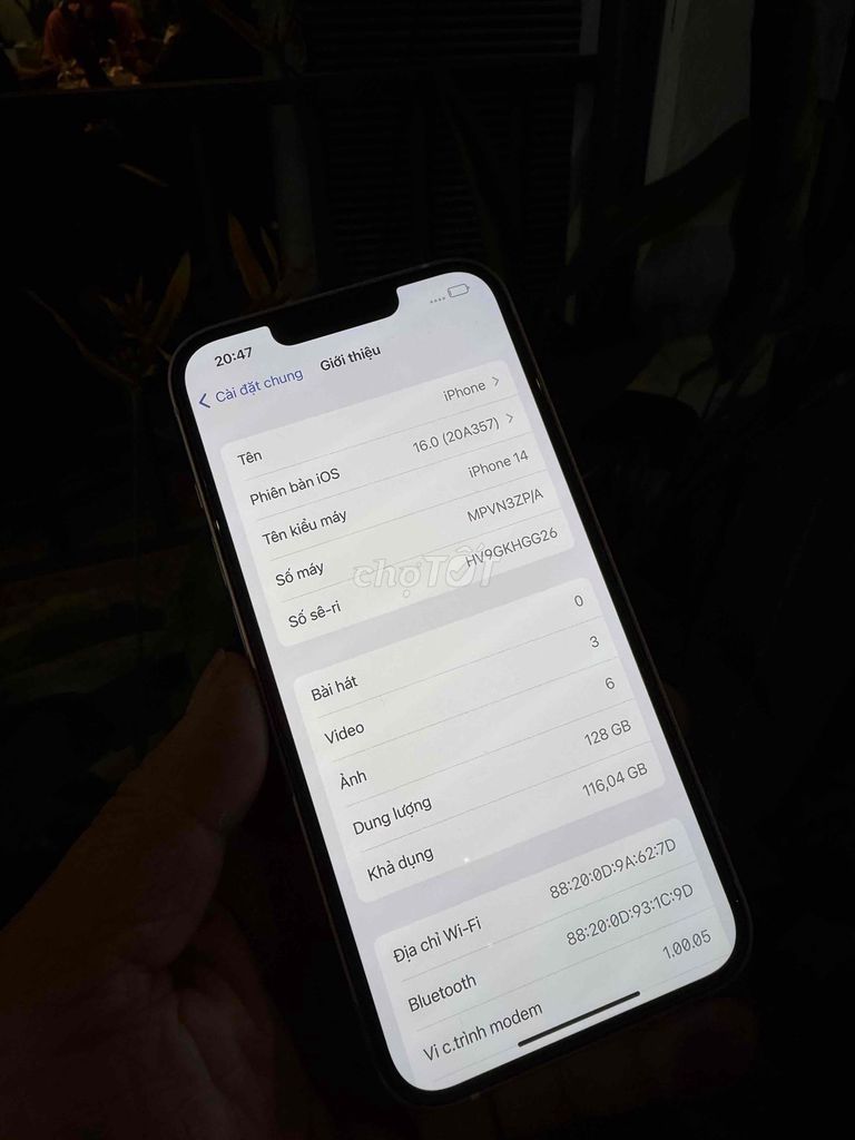 iPhone 14 128GB Trắng Mỹ 99%. Mua bán Điện thoại tại Thành phố Biên Hòa Đồng Nai được đăng bởi thanh hình 1