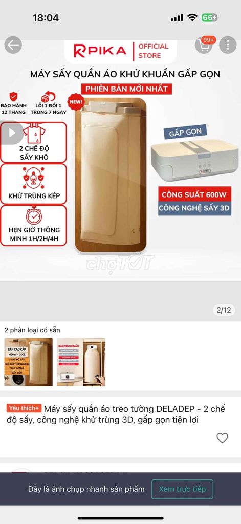 Máy sấy quần áo DELADEP. Mua bán Nội thất, đồ gia dụng khác tại Quận Hoàng Mai Hà Nội được đăng bởi Ngọc Ngọc hình 1