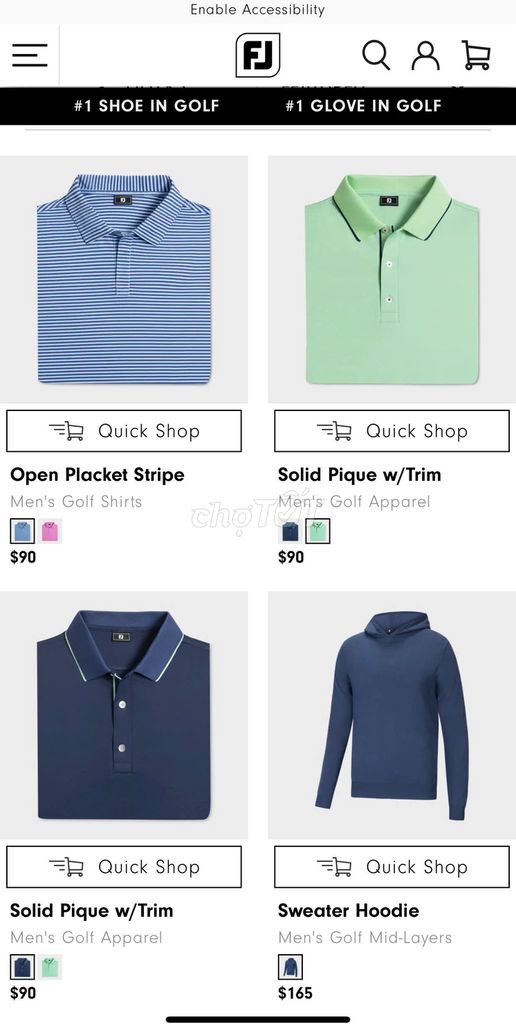 Áo thun nam FOOTJOY xanh côban, 79-86kg, FREESHIP. Mua bán Quần áo tại Quận Gò Vấp Tp Hồ Chí Minh được đăng bởi HKH Secondhand hình 3