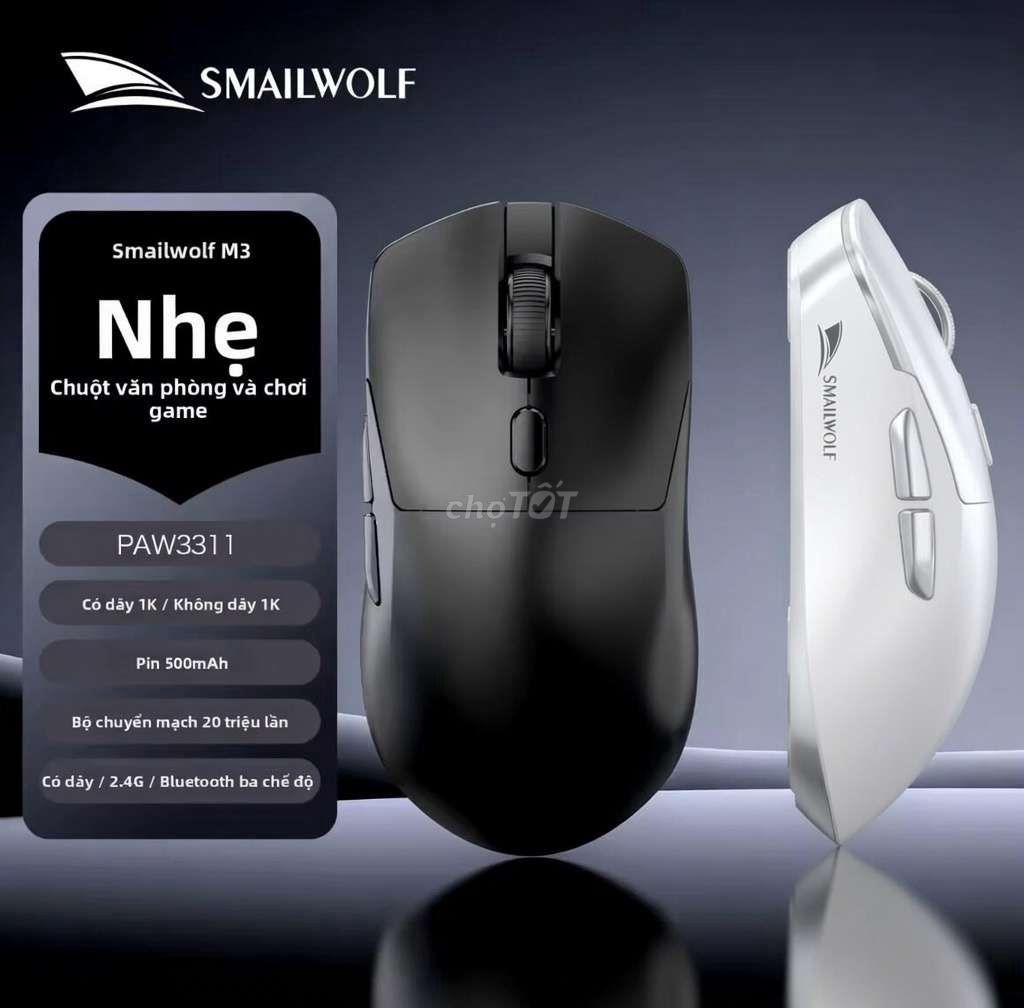 Chuột gaming Smailwolf M3pro Đen, Trắng. Mua bán Phụ kiện (Màn hình, Chuột...) tại Huyện Thủ Thừa Long An được đăng bởi Nguyễn Hữu Vinh hình 1