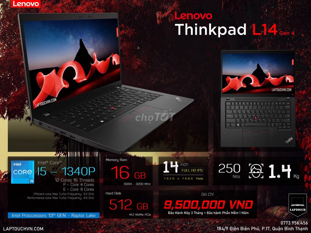 Lenovo Thinkpad L14 Gen 4. Mua bán Laptop tại Quận Bình Thạnh Tp Hồ Chí Minh được đăng bởi Cửa Hàng Máy Tính Laptouch VN hình 1