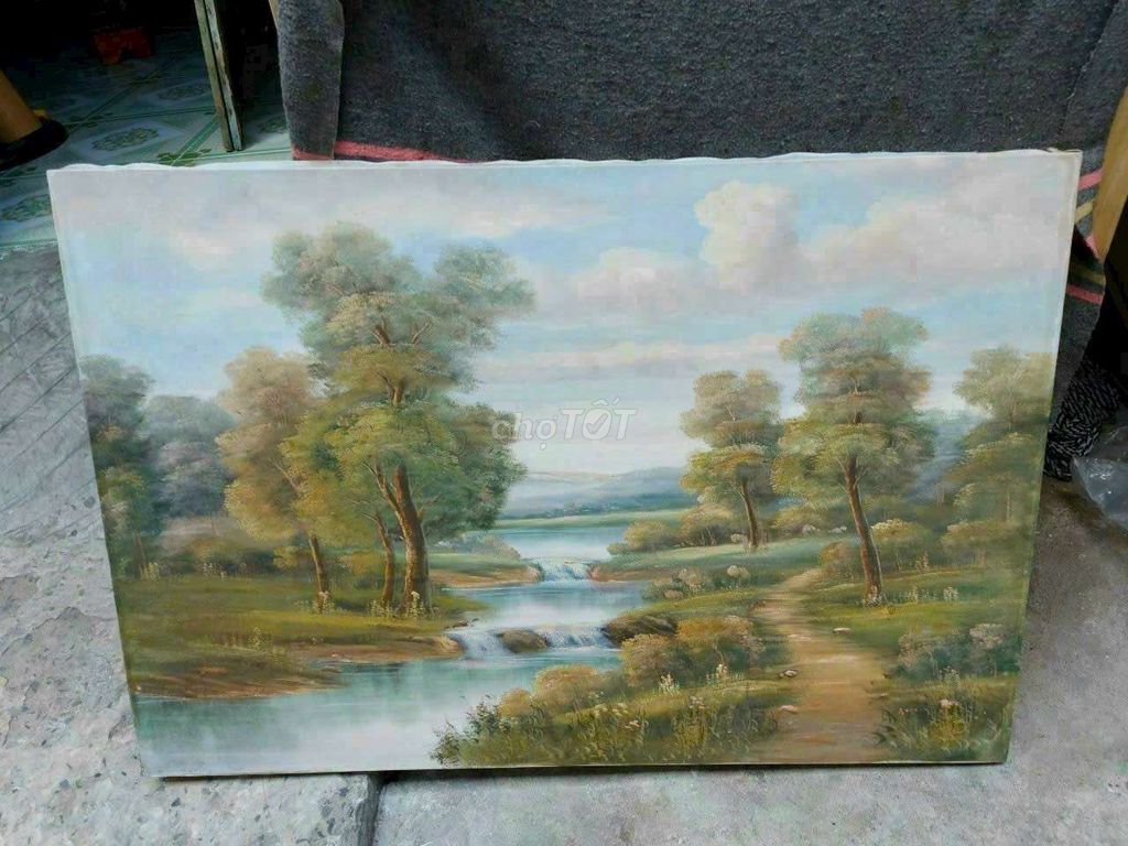Tranh sơn dầu Cổ điển 62cm x 92cm. Mua bán Đồ sưu tầm, đồ cổ tại Thành phố Thủ Dầu Một Bình Dương được đăng bởi tống kỳ đồ cũ hình 1